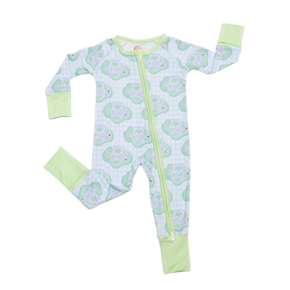 Green Golf Baby Convertible Zippy Romper, Golf Convertible Romper For Baby BB0339