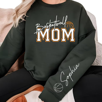 Custom Basketball Mom Sweatshirt, Custom Mom Sweatshirt For Basketball Lover 2D0374