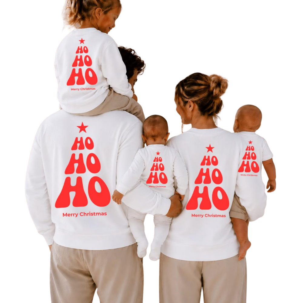 Hohoho Merry Christmas Family Sweatshirt Matching, Funny Christmas Sweatshirt For Family ET1623