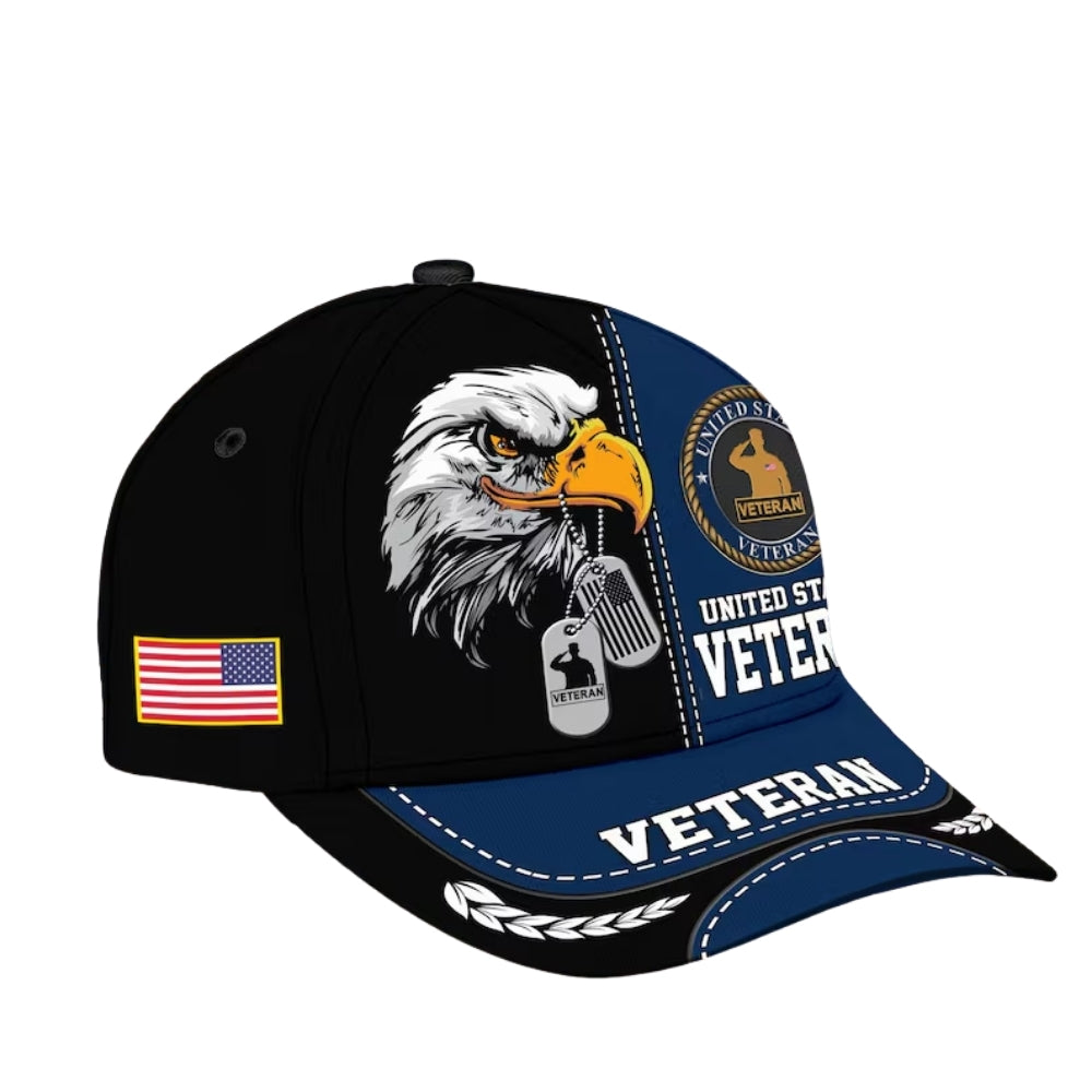 Eagle United State Veteran 3D Baseball Cap, US Veteran Hats Caps CP0119