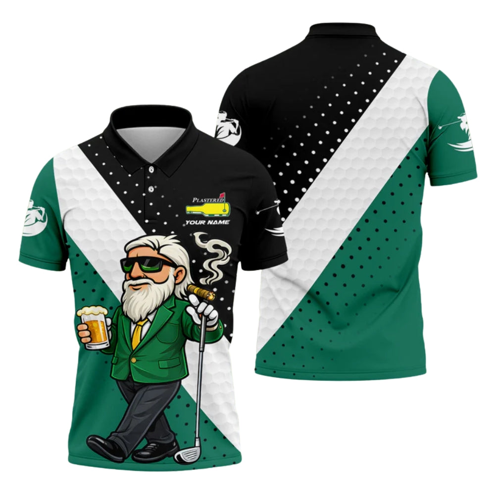 Golf Tournament Golfer Beer Men's Funny Golf Polo Shirts, Custom Beer Tournament Golf Shirts GB0013