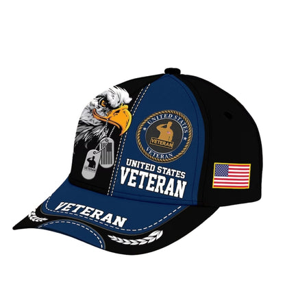 Eagle United State Veteran 3D Baseball Cap, US Veteran Hats Caps CP0119