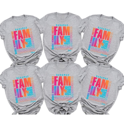 Custom Matching Family Vacation Neon T Shirts Making Memories Together, Custom Family Travel Matching Shirts ET0556