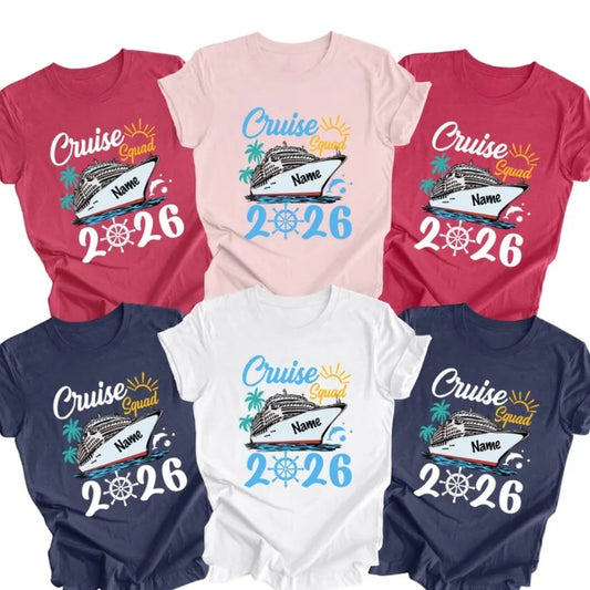 Cruise Squad 2026 Custom Matching Family T Shirts, Cruise Family Vacation Shirts ET0125