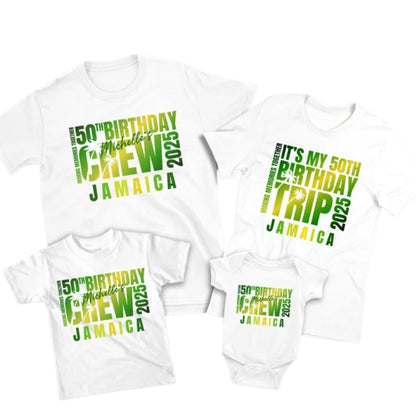 It's My 50th Birthday Trip Jamaica Matching T Shirts For Family, Custom 50th Birthday Jamaica Family Shirts ET1134