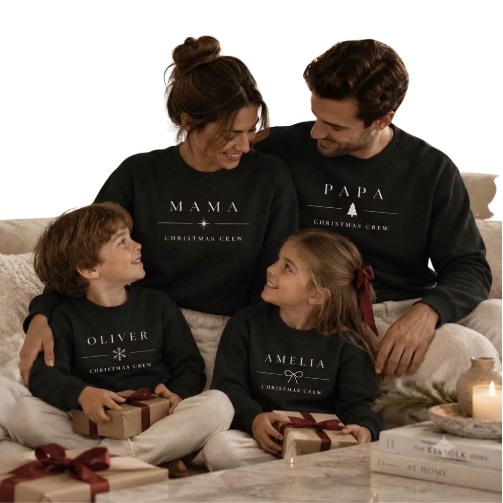 Custom Christmas Crew Family Matching Sweatshirt, Custom Christmas Family Sweatshirt ET1624