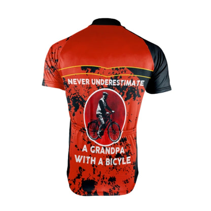 Never Underestimate A Grandpa With A Bicycle Custom Men's Cycling Short Sleeve Jersey, Custom Funny Grandpa Cycling Jersey CG0670