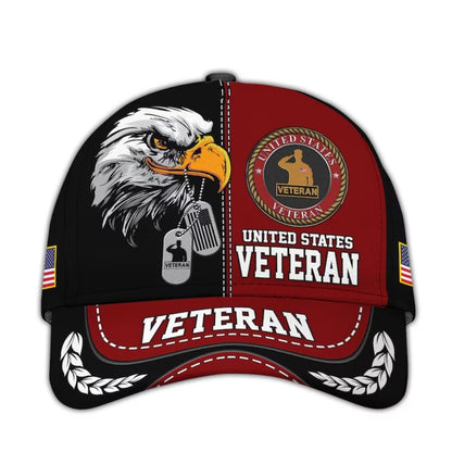 Eagle United State Veteran 3D Baseball Cap, US Veteran Hats Caps CP0119