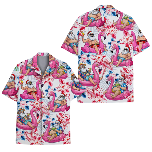 Santa Tropical Beach Hawaiian Shirt Men Women, Xmas In July Hawaiian Shirts HE0463