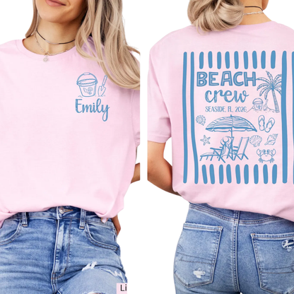 Personalized Beach Crew Family Matching T Shirt, Custom Beach Trip Family Shirts ET1212
