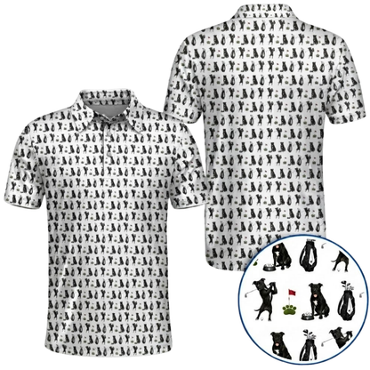 Pit Bull Golfing Men's Golf Polo Shirt, Pit Bull Lover Golf Shirt GZ0380
