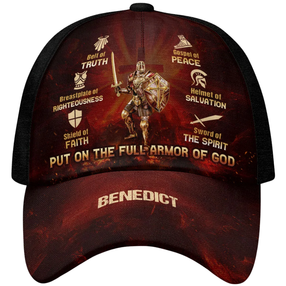 Put On The Full Armor Of God Knight Custom Name Baseball Cap 3D Printed, Custom Christian Faith Cap Hat CP0577