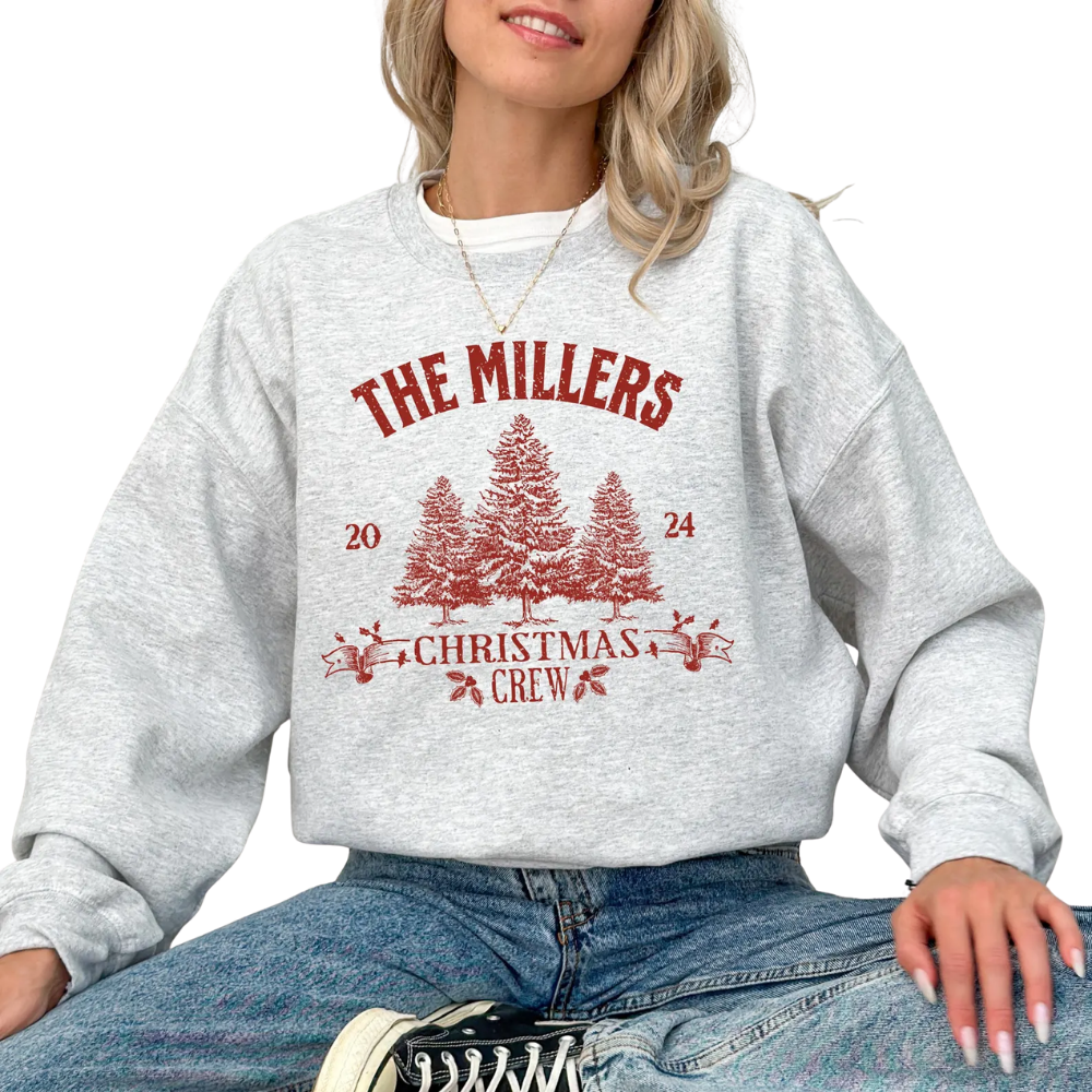 Christmas Crew Personalized Matching Family Sweatshirt, Custom Family Christmas Sweatshirts ET1281