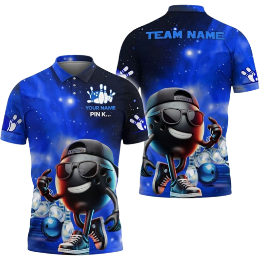 Custom Team Mens Funny Ball Bowling Polo Shirts, Custom Bowling Shirts BZ0589