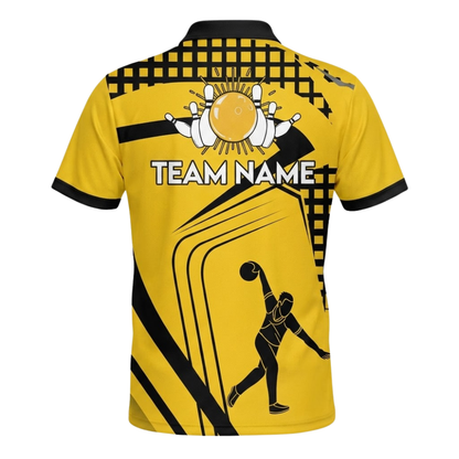 Custom Team Yellow Bowling Jersey For Men, Custom Bowling Shirts BZ0628