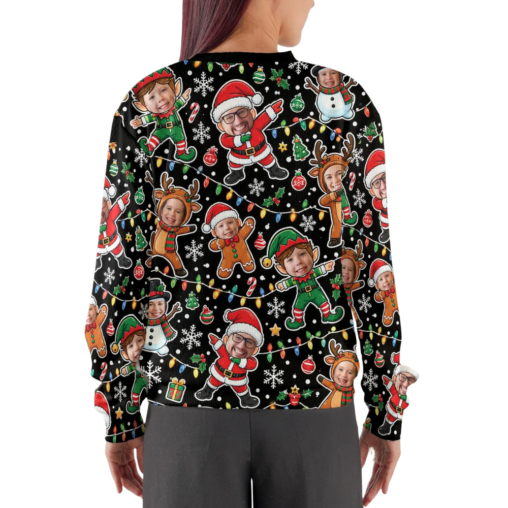 Custom Family Photo Christmas Ugly Sweater, Custom Faces Ugly Christmas Sweatshirt 2D1173