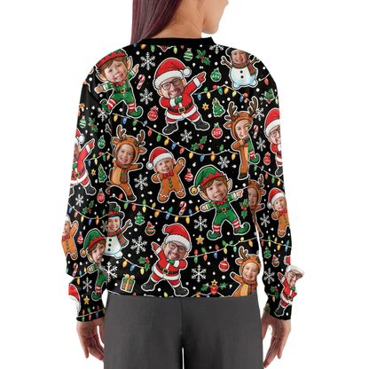 Custom Family Photo Christmas Ugly Sweater, Custom Faces Ugly Christmas Sweatshirt 2D1173