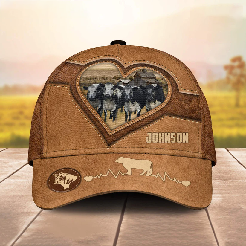 Speckle Park Heart Shaped Style Customized Name Cap CA0099
