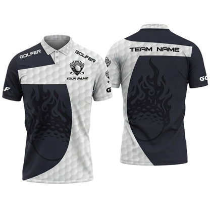 Custom Team Blue And White Golf Mens Polo Shirt, Custom Golf Shirts For Team GZ0323