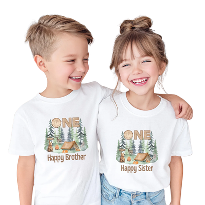 Personalized One Happy Camper First Birthday Family Matching T Shirt, Custom Camping 1st Birthday Shirts For Family ET1169