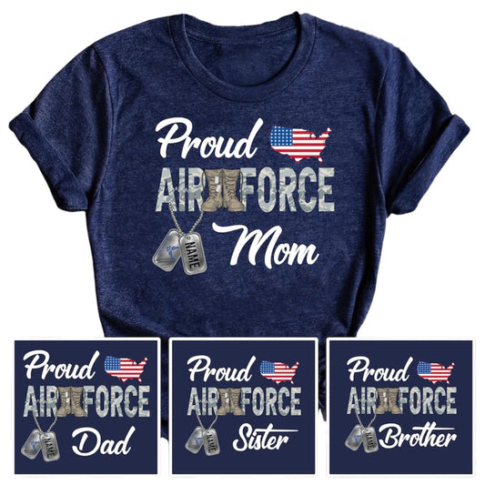 Proud Air Force Personalized Family Graduation Matching T Shirt,  Custom Air Force Family Shirts ET1004