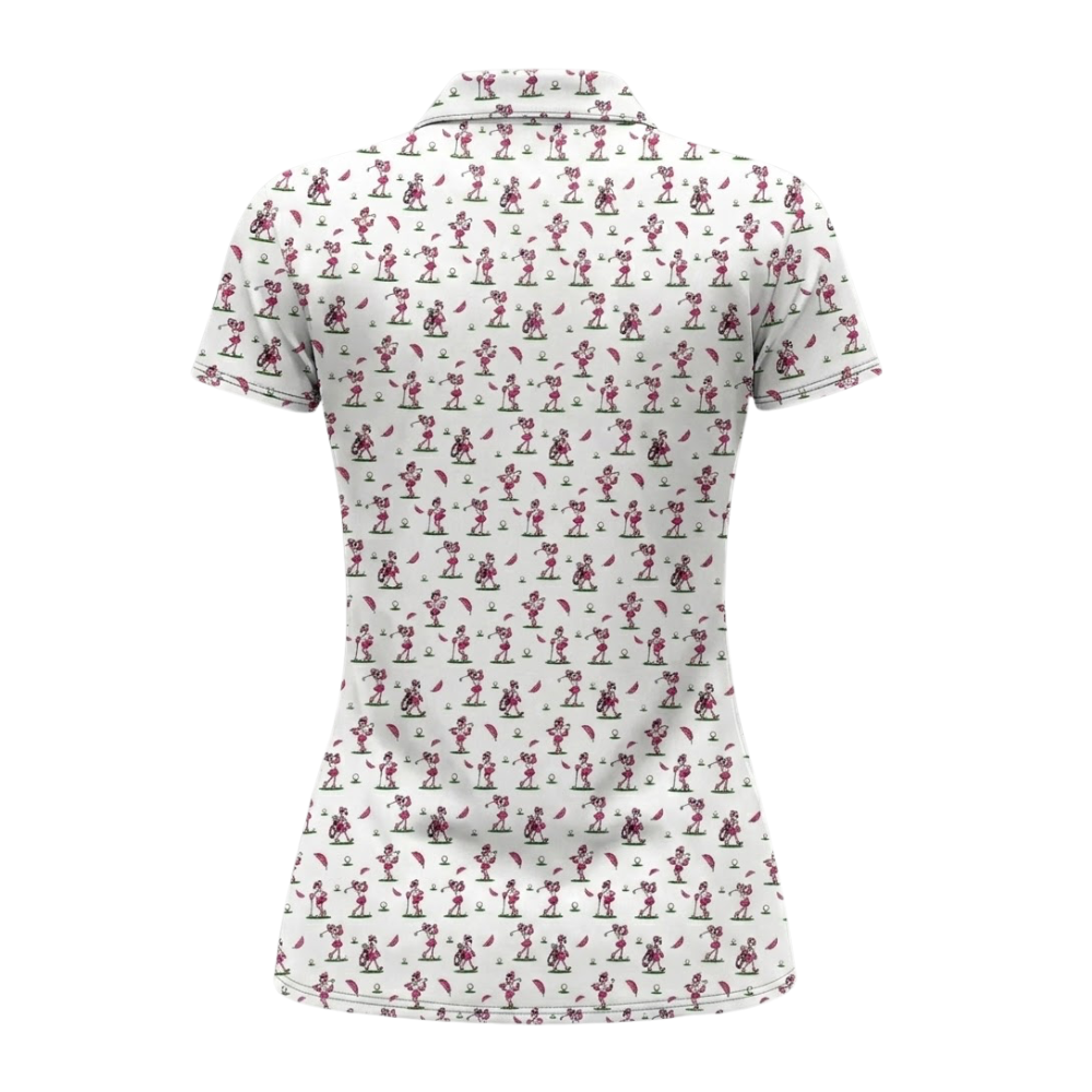 Women's Fun Flamingo Golf Polo Shirt, Flamingo Ladies Golf Shirt GZ0370