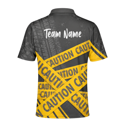 Custom Funny Caution Tape Bowling Jersey Shirts For Men, Custom Funny Bowling Shirts Team BZ1045