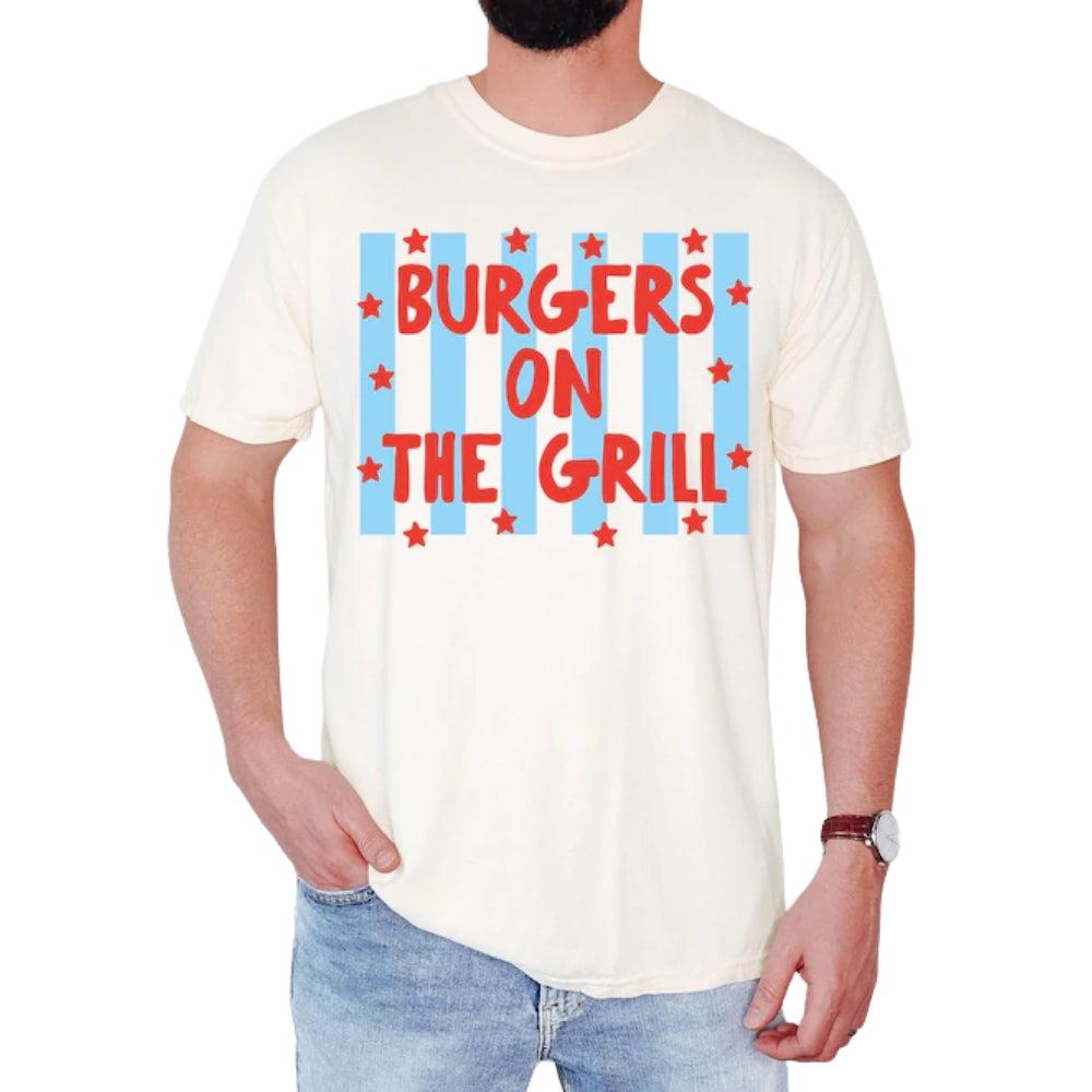 Bun In The Oven Burgers On The Grill Matching Baby Reveal Matching T Shirt For Couple, Pregnancy Announcement 4th Of July Matching His Her Shirts ET0909