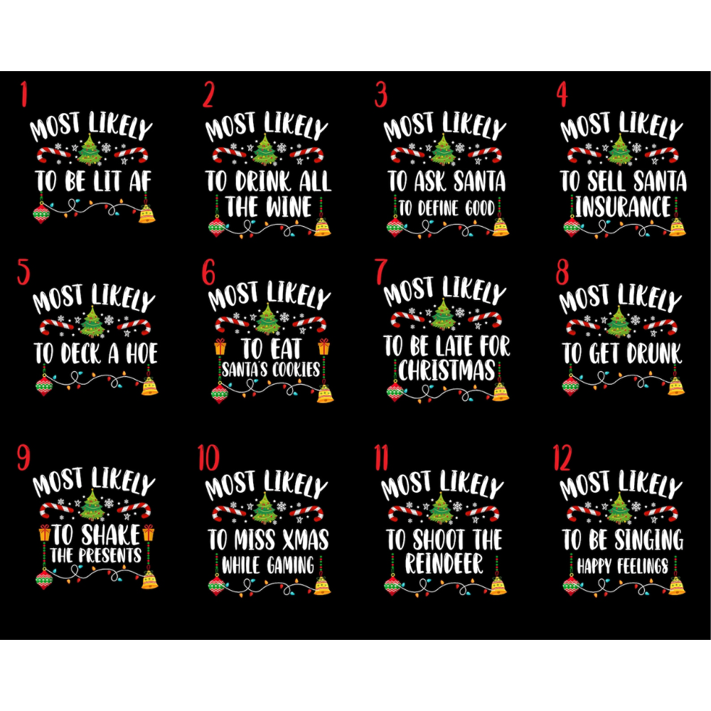 Custom Most Likely To Christmas Family Matching Shirts, Custom Funny Christmas Family Shirts ET1182