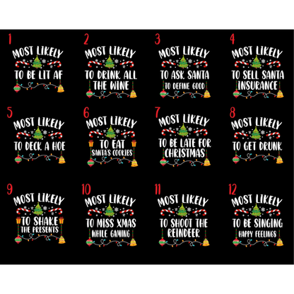 Custom Most Likely To Christmas Family Matching Shirts, Custom Funny Christmas Family Shirts ET1182