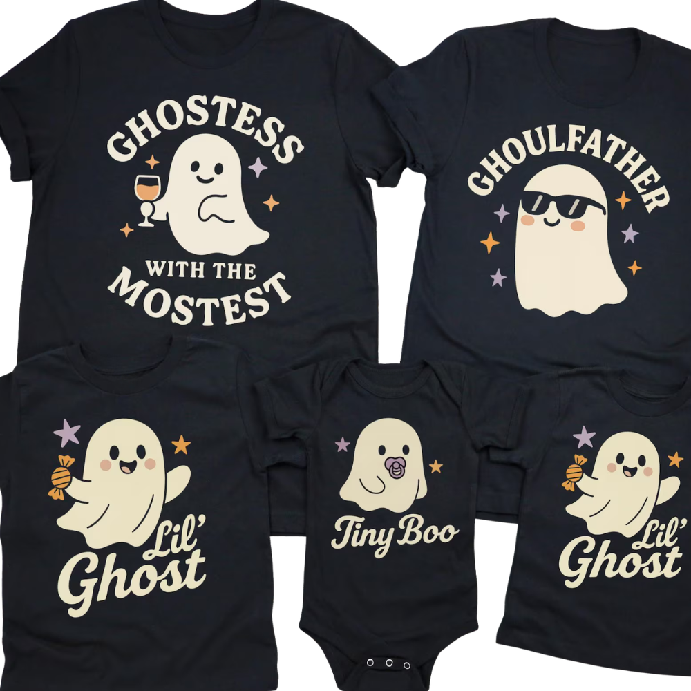 Ghostess With The Mostest Ghoulfather Matching Halloween Family T Shirts, Halloween Family Matching Shirts ET1183
