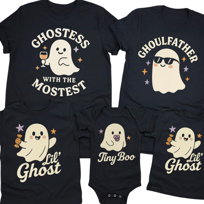 Ghostess With The Mostest Ghoulfather Matching Halloween Family T Shirts, Halloween Family Matching Shirts ET1183