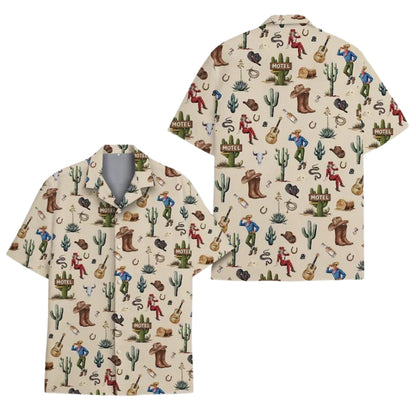 Vintage Cowboy Cowgirl Hawaiian Shirt For Men Women, Western Hawaiian Shirts HE0476