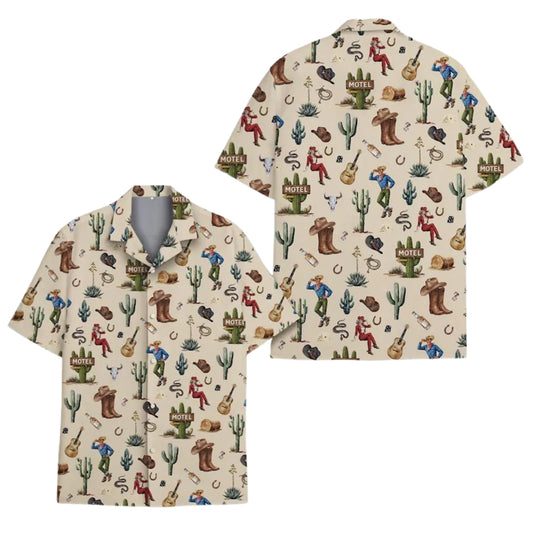 Vintage Cowboy Cowgirl Hawaiian Shirt For Men Women, Western Hawaiian Shirts HE0476