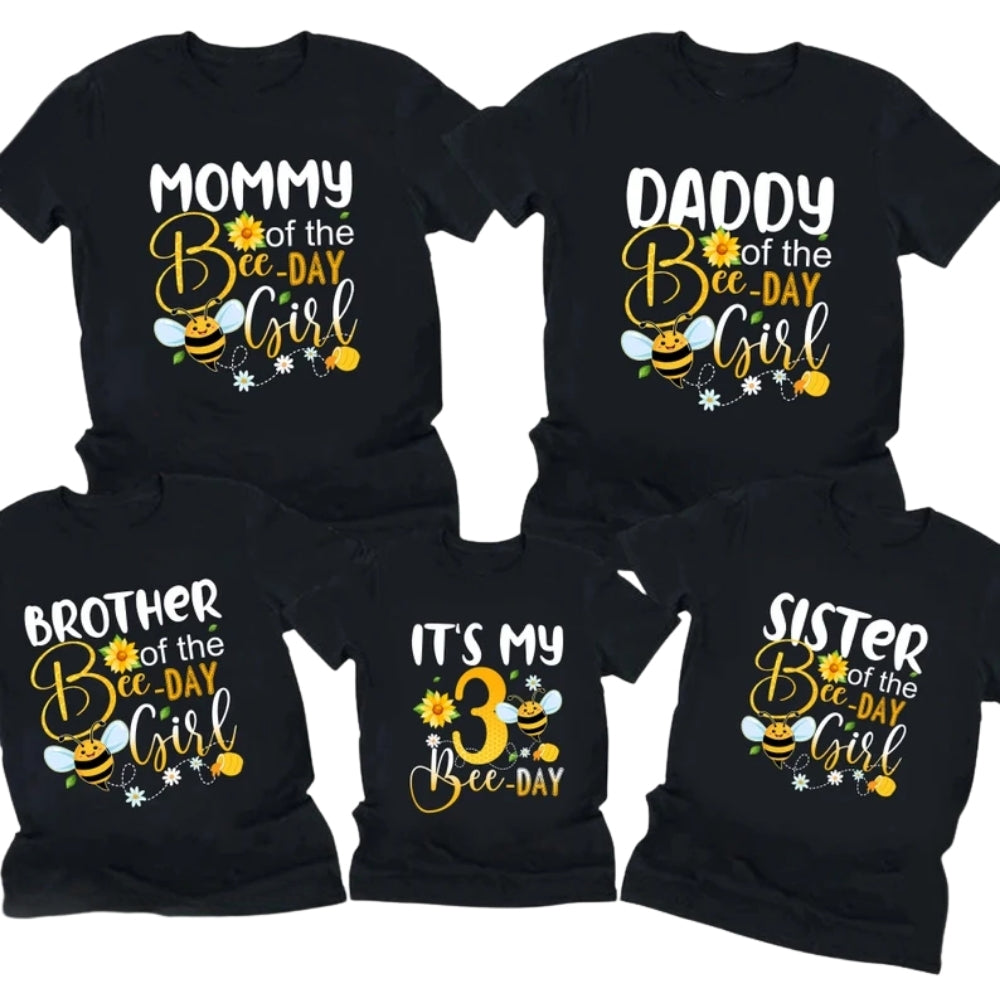 Custom Bee Of The Day Matching Birthday Family T Shirts, Custom Bee Birthday Matching Shirt For Family ET0727