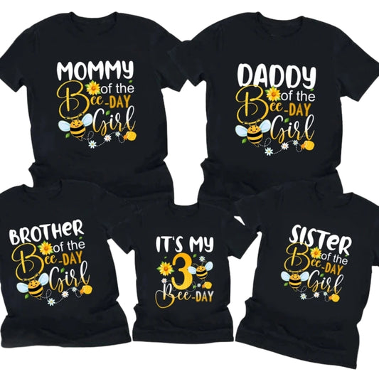 Custom Bee Of The Day Matching Birthday Family T Shirts, Custom Bee Birthday Matching Shirt For Family ET0727