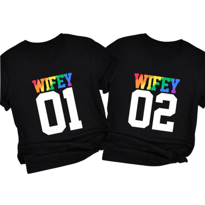 Custom Lesbian Matching Couple T Shirt, Personalized Lesbian LGBT Matching Shirts For Couples ET0772