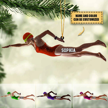 Personalized Female Swimmer Acrylic Ornament, Gift For Swimming Lovers/Swimmer OO1769