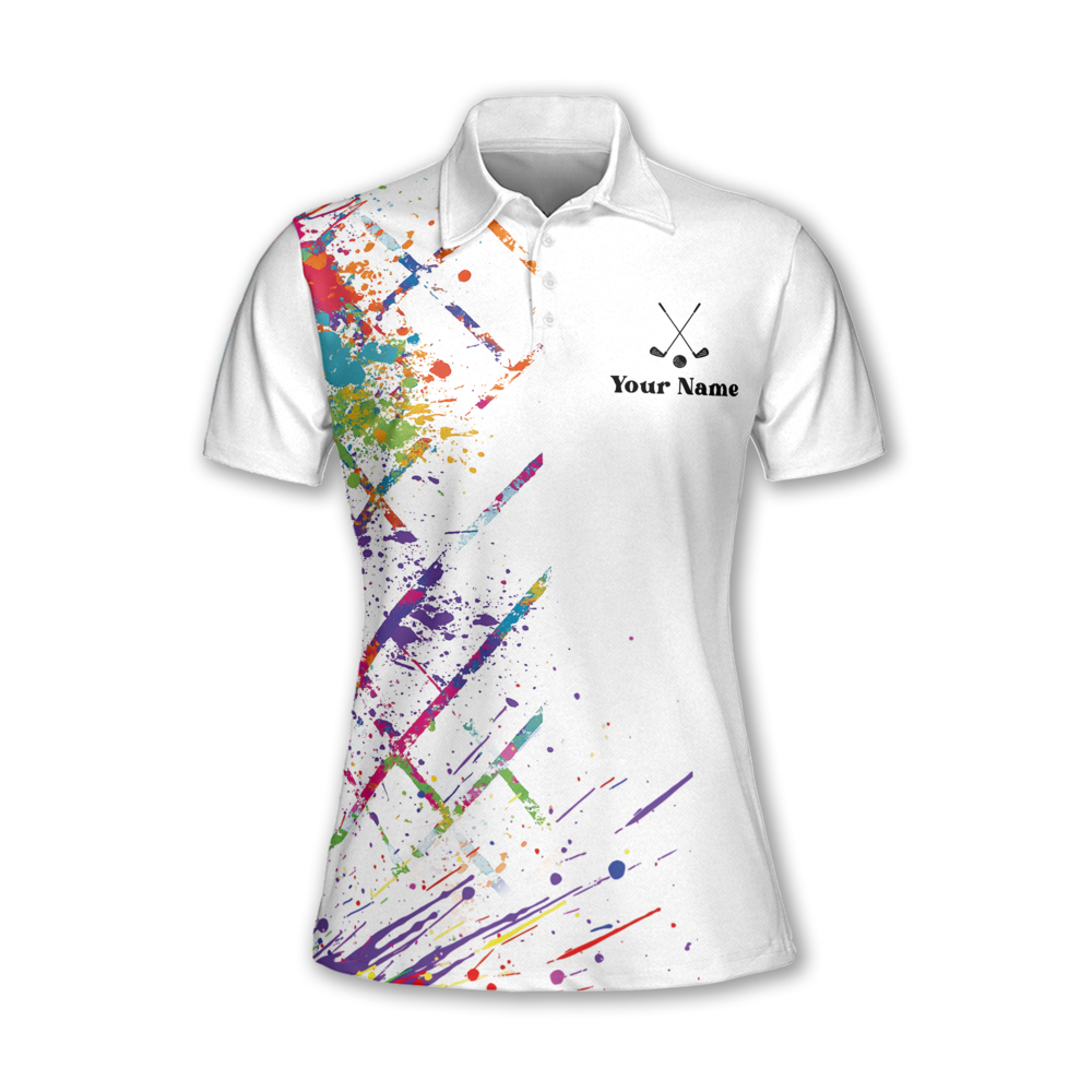 Custom Stop Looking At My Putt Golf Polo Shirt For Womens, Custom Funny Golf Shirts For Ladies GW0074