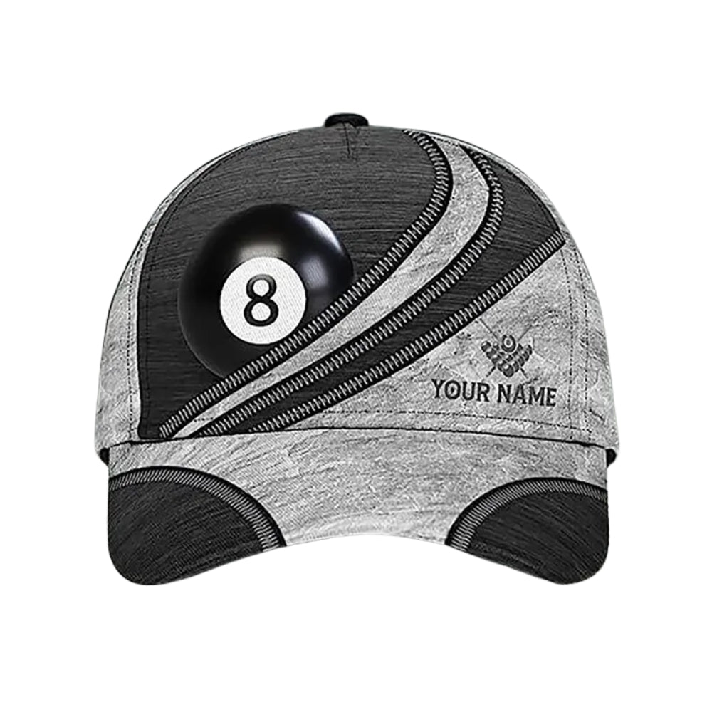 Personalized Billiard Cap For Billiard Players, Custom 3D Printed Billiard Baseball Cap CP0004