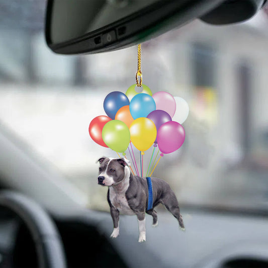 Staffordshire Bull Terrier Fly With Bubbles Car Hanging Ornament Dog Ornament Lasfour OO0811