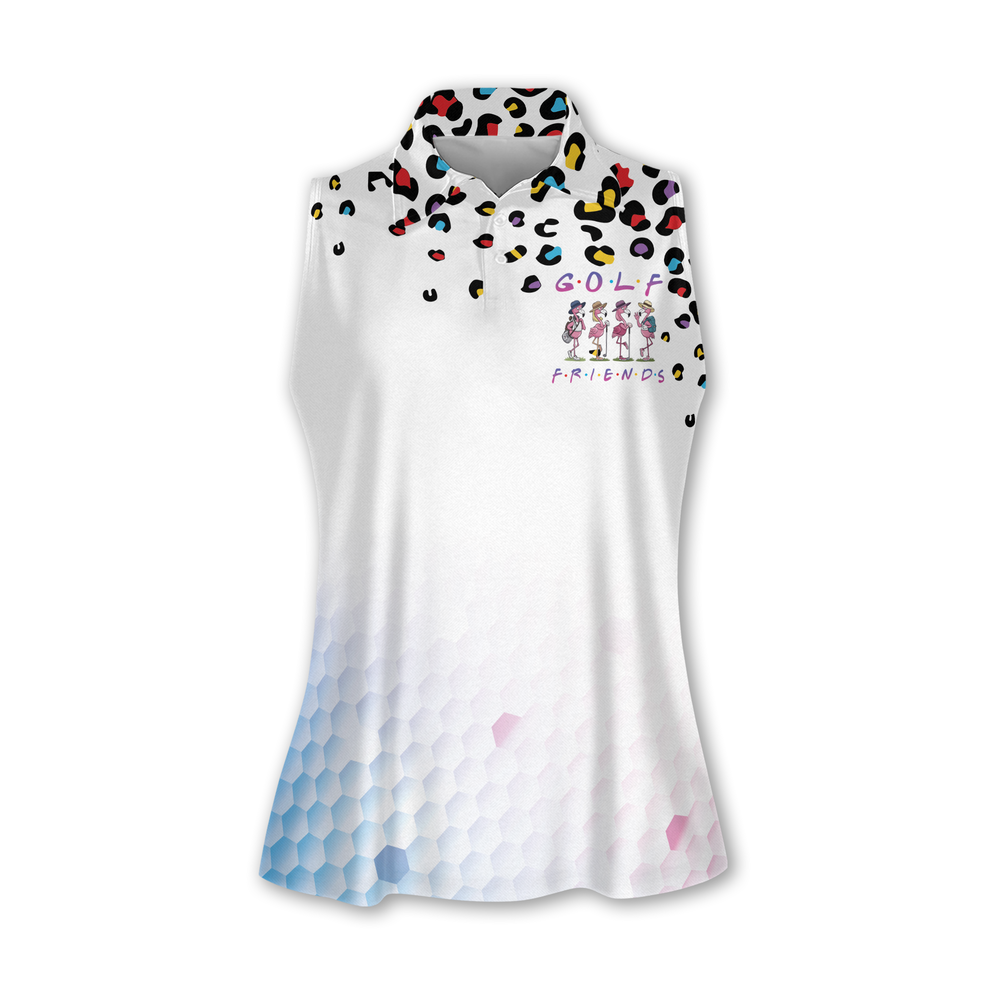 Women's Golf Friends Flamingo Sleeveless Golf Shirt, Flamingo Golf Team Shirts For Ladies GW0076