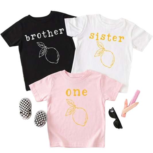 Personalized Lemon 1st Birthday Family T Shirts Matching, Custom Lemon Birthday Family Shirts ET1248