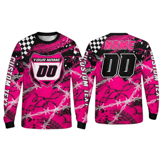 Custom Name Number Motocross Long Sleeve Jersey For Men, Custom Dirt Bike Jersey ME0069