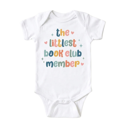 The Littlest Book Club Member Baby Bodysuit, Book Lover Baby Bodysuit BB0001