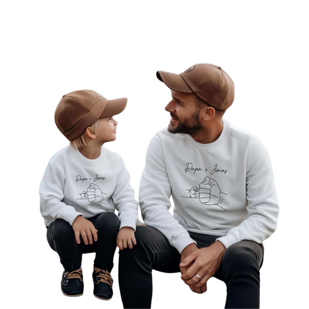 Personalized Dad And Son Matching Sweatshirt, Custom Daddy And Me Sweatshirt ET1364