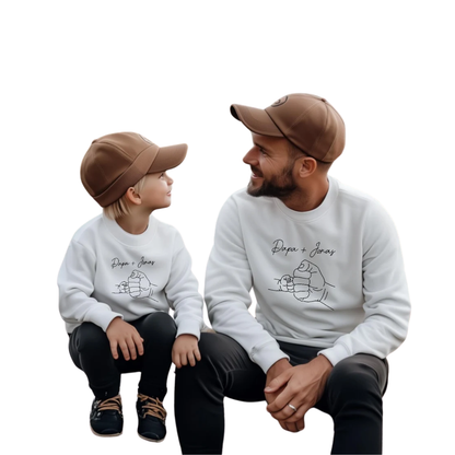 Personalized Dad And Son Matching Sweatshirt, Custom Daddy And Me Sweatshirt ET1364