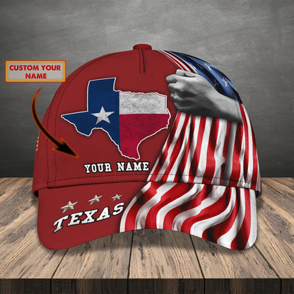 3D Classic Cap Texas 4 Personalized Name Cap 51 Lasfour CA2455