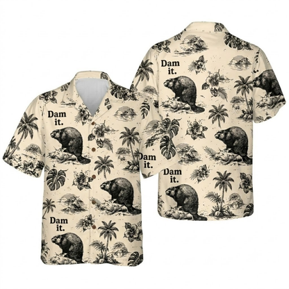 Funny Beaver Tropical Hawaiian Shirt For Men And Women, Beaver Hawaiian Shirt HE0671