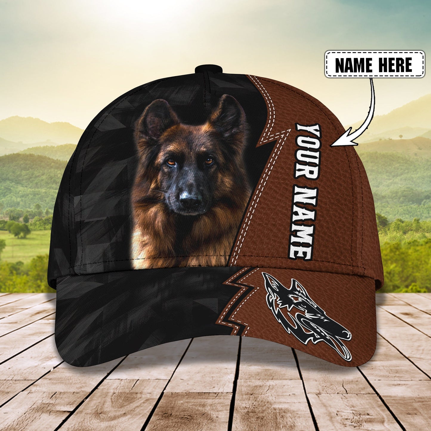 3D Classic Cap German Shepherd Personalized Name Cap 52 Lasfour CA1536